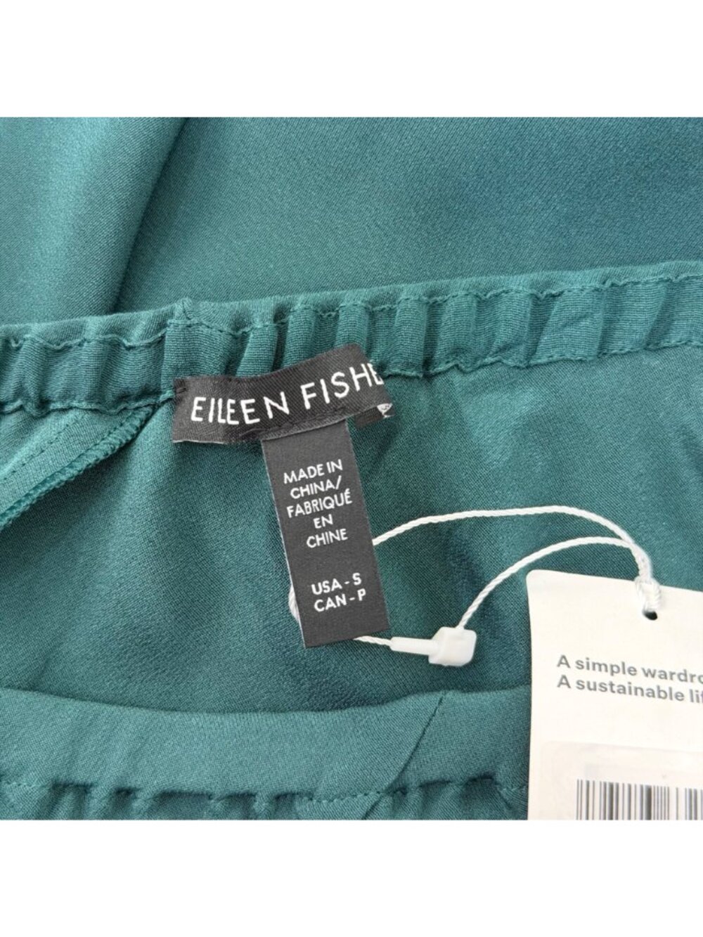 Eileen Fisher Pine Green Bias Maxi Skirt Womens Size S NWT 100% Silk Sustainable - Picture 4 of 10